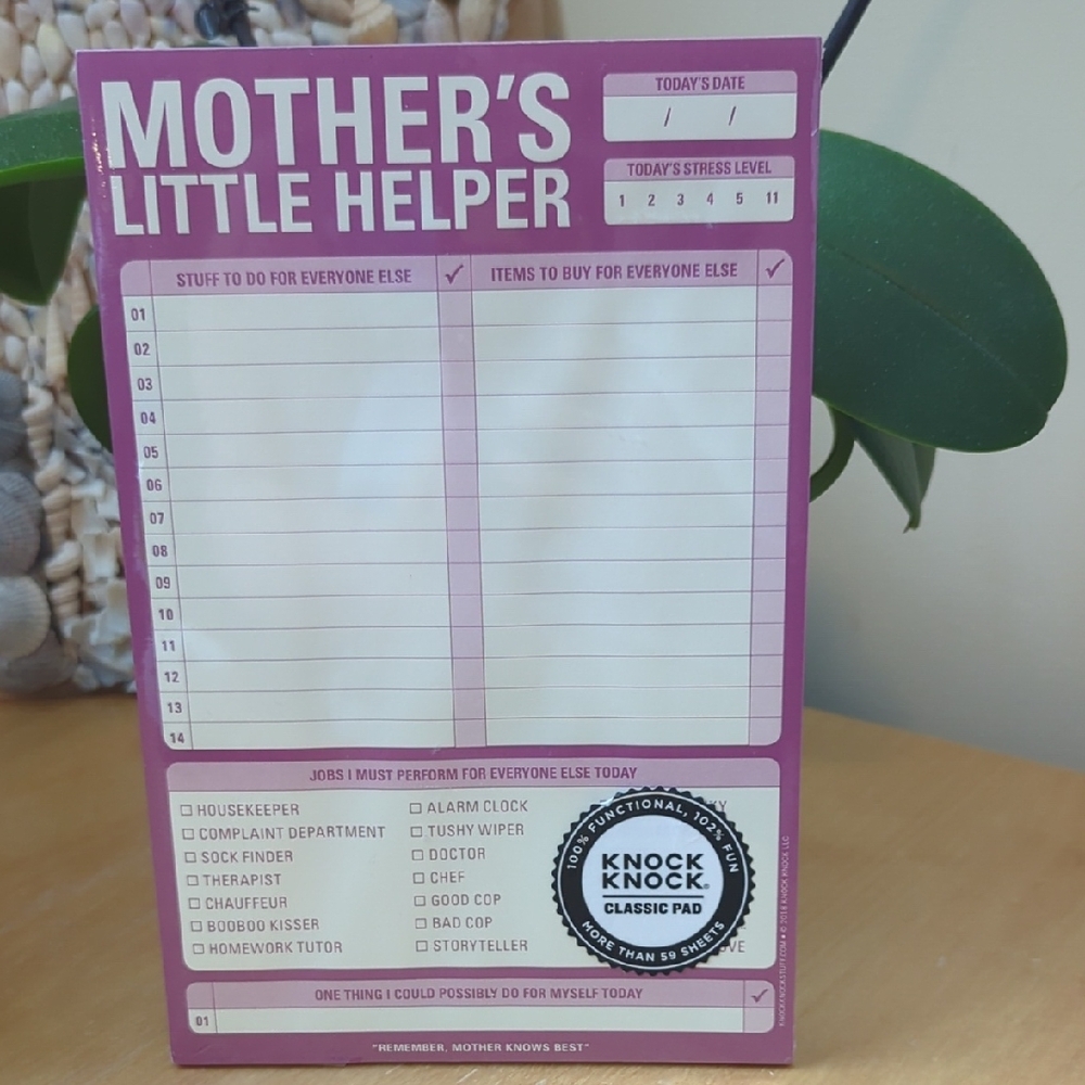 Knock Knock Mother's Little Helper Notepad New